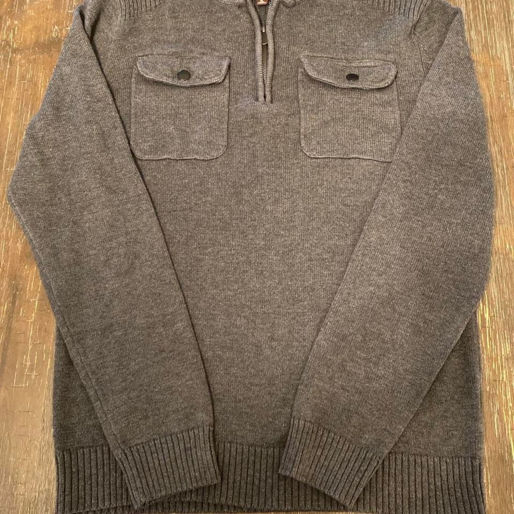 Ministry of Fashion Mens Gray Quarter Zip Pullover Sweater XL
